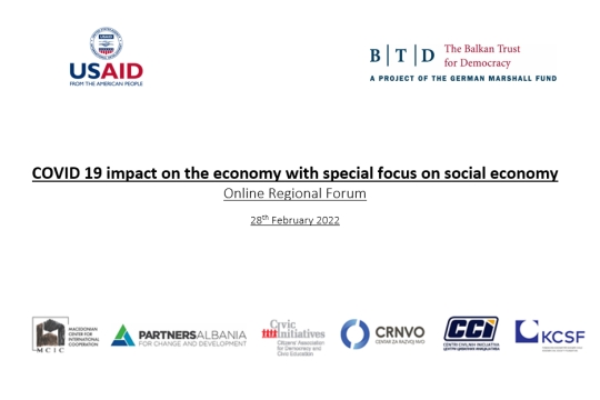 Regional forum “COVID-19 impact on the economy with special focus on social economy”