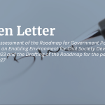 OPEN LETTER – On the Assessment of the Roadmap for Government Policy Towards an Enabling Environment for Civil Society Development 2019–2023 and the Drafting of the Roadmap for the period 2024–2027